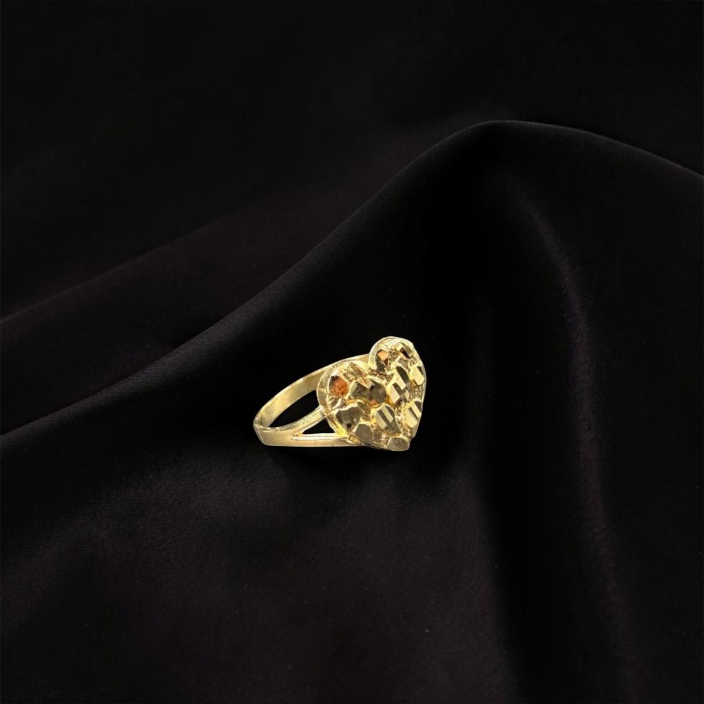 ANILLO NUGGET CORAZON 14 K