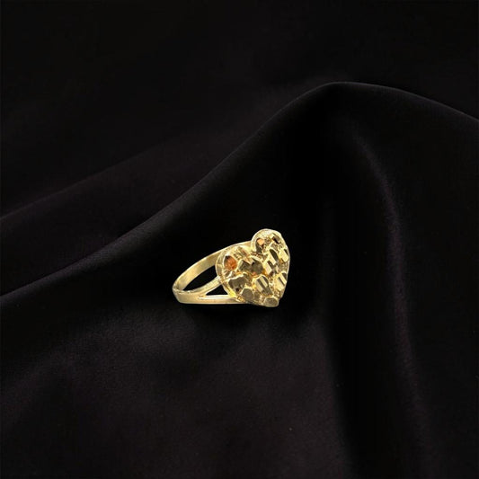 ANILLO NUGGET CORAZON 14 K