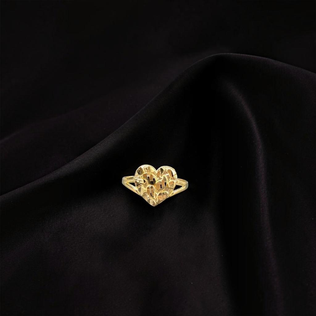ANILLO NUGGET CORAZON 14 K