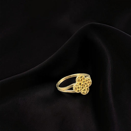 ANILLO  NUGGET FLOR EN ORO 14 K