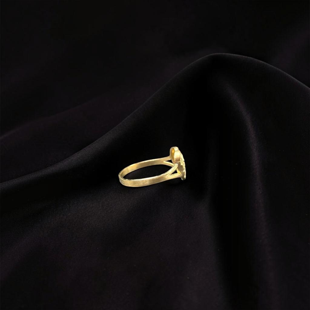 ANILLO  NUGGET FLOR EN ORO 14 K