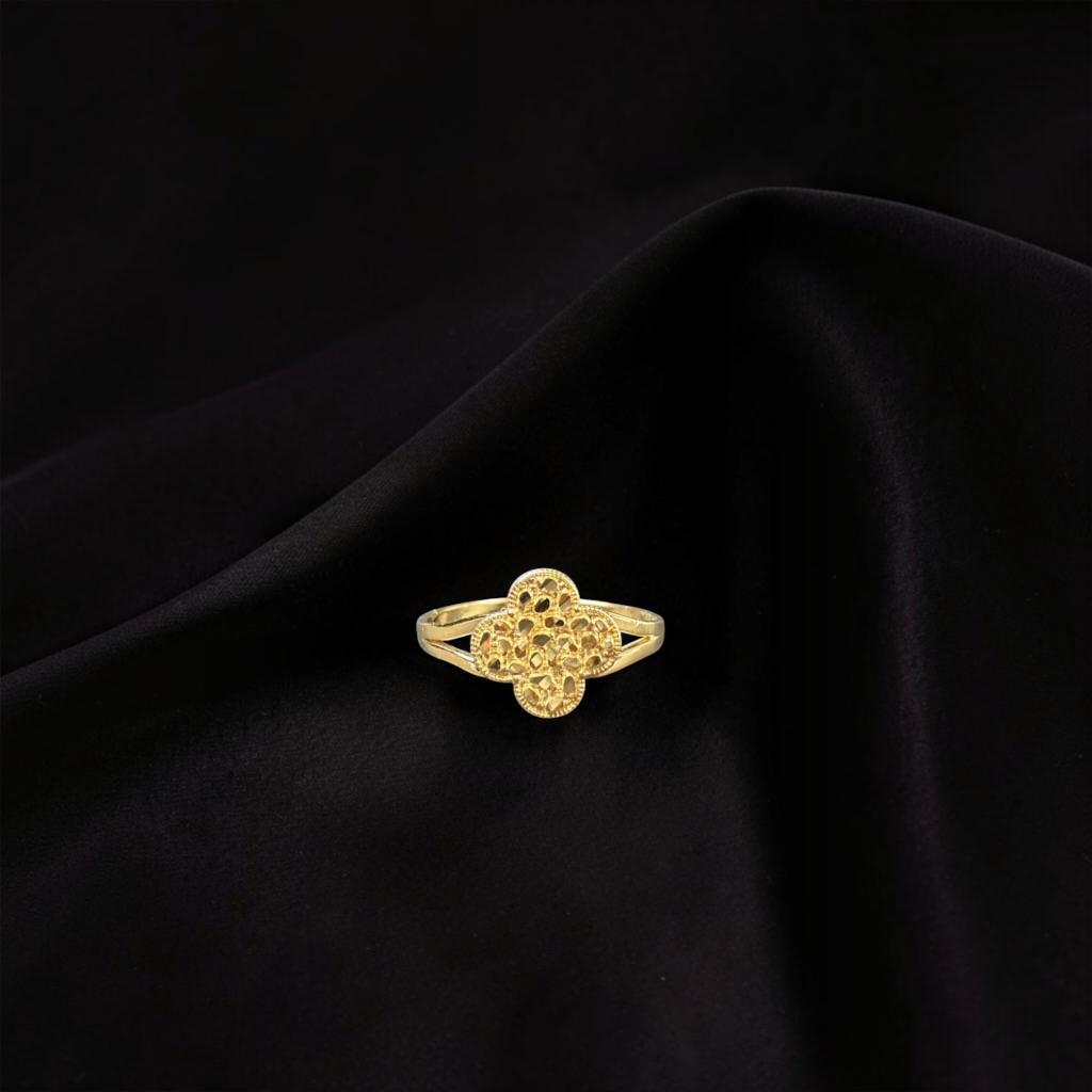 ANILLO  NUGGET FLOR EN ORO 14 K