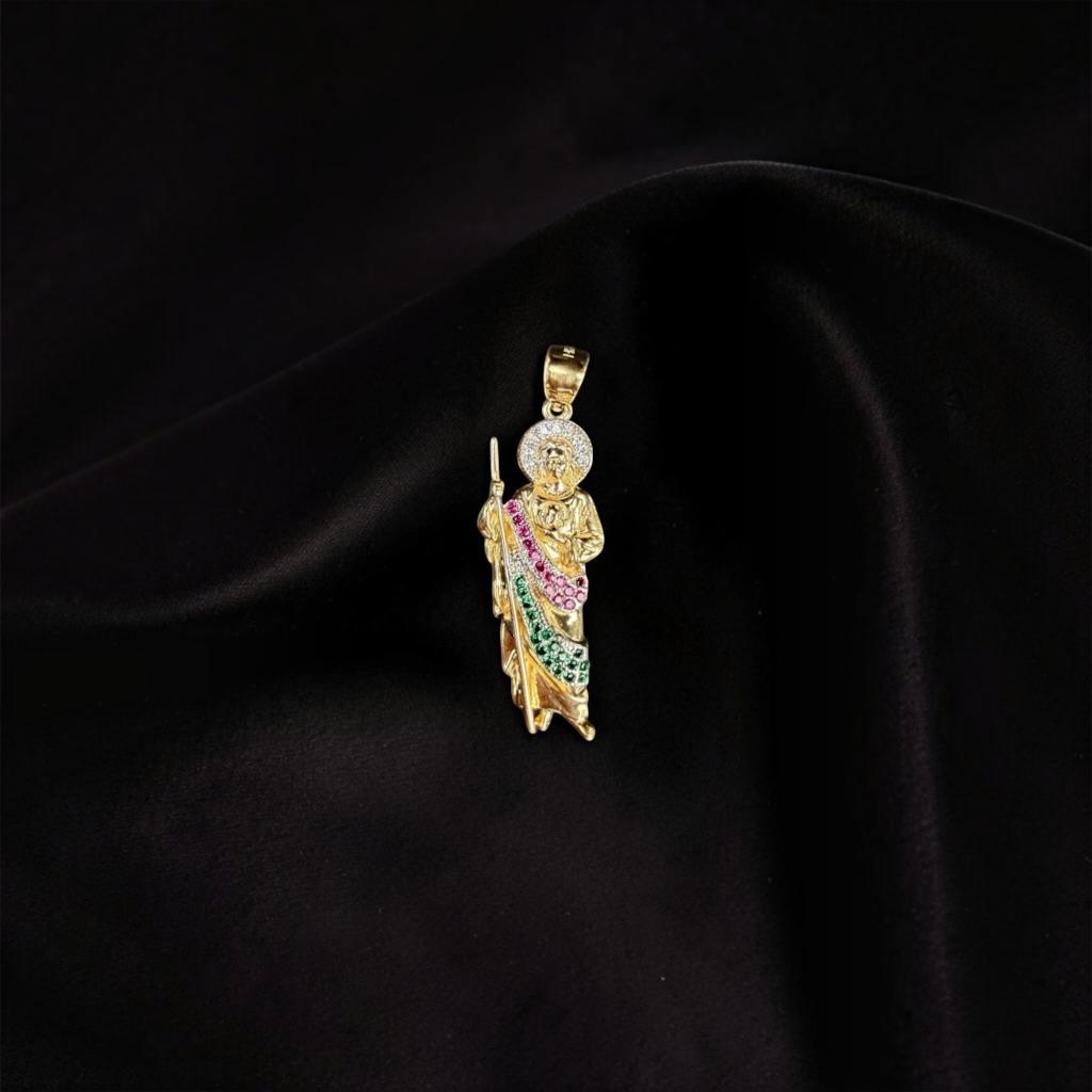 DIJE SAN JUDAS TRI COLOR EN ORO 14 K