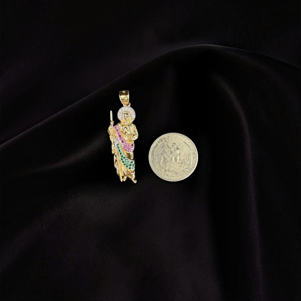 DIJE SAN JUDAS TRI COLOR EN ORO 14 K