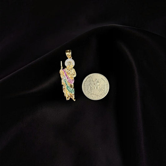 DIJE SAN JUDAS TRI COLOR EN ORO 14 K