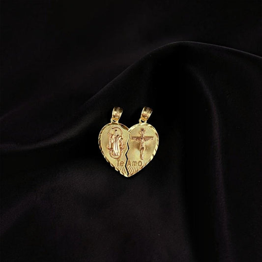 CORAZON PARTIDO EN ORO 14 K