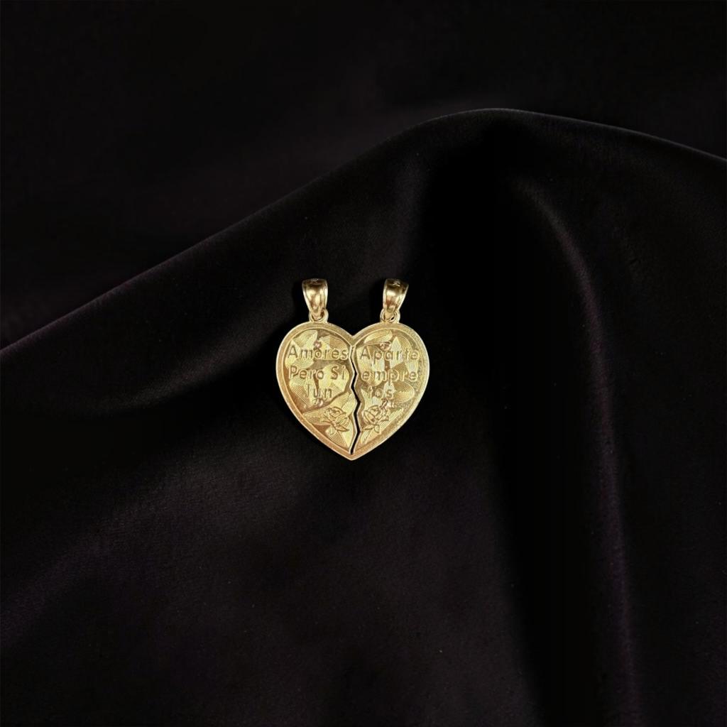 CORAZON PARTIDO EN ORO 14 K