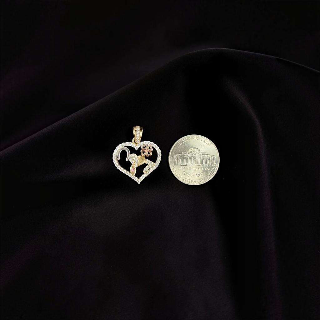 CORAZON DE LA SUERTE EN ORO 14 K