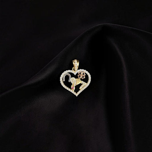 CORAZON DE LA SUERTE EN ORO 14 K