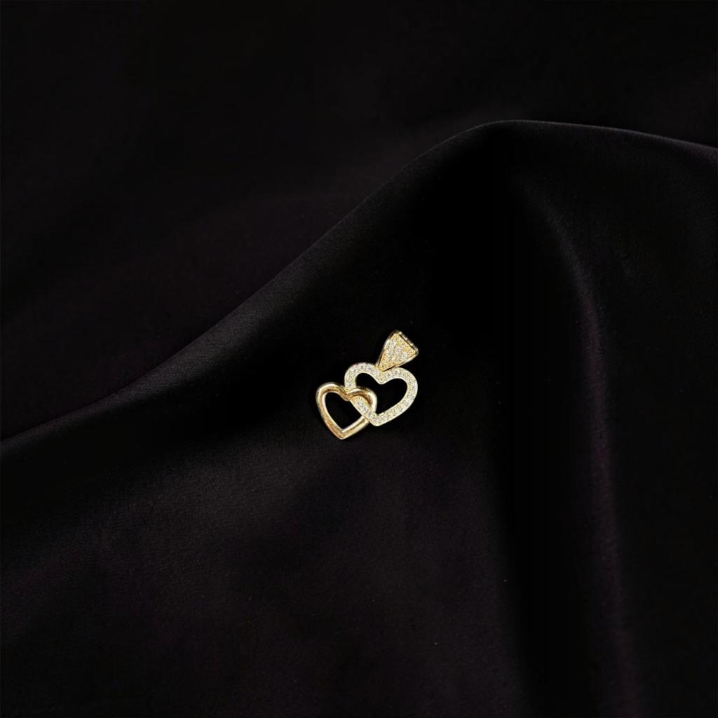 DIJE CORAZONES EN ORO 14 K