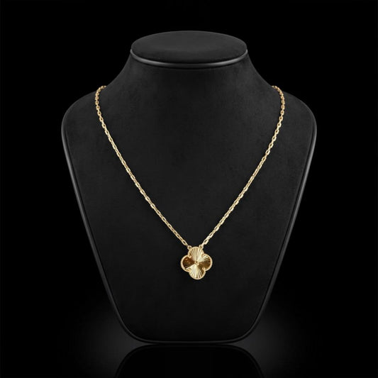 COLLAR TREBOL DORADO EN ORO 14 K