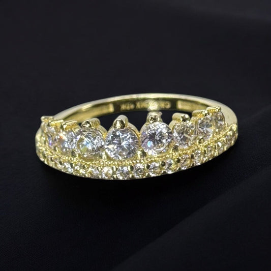 ANILLO DE CORONA PARA DAMA EN ORO MEXICANO 10 K