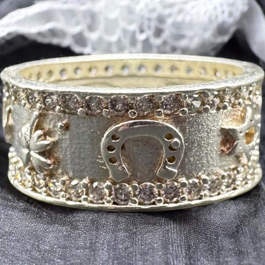ANILLO DE LA SUERTE EN PLATA MEXICANA .925