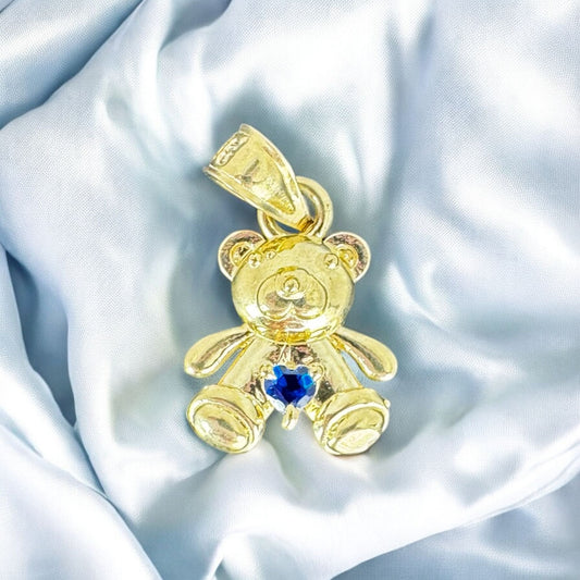 DIJE OSITO AZUL EN ORO 10 K