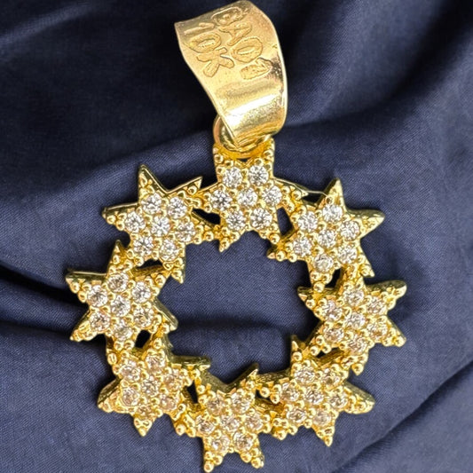 DIJE CORONA DE ESTRELLAS EN ORO MEXICANO 10 K