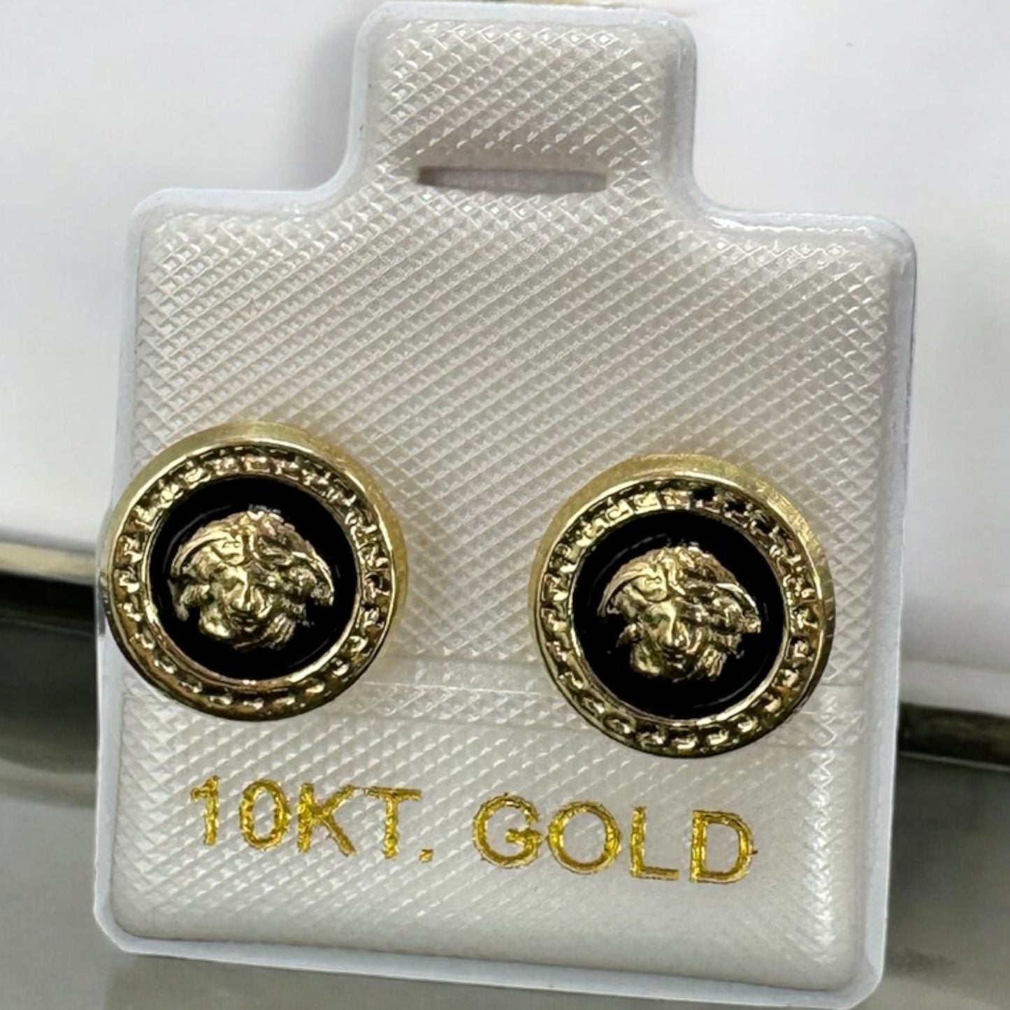 10K Mexican Gold Medusa Stud Earring